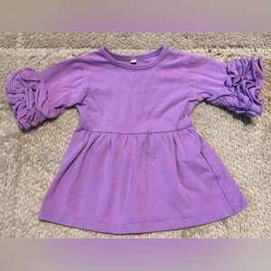 Baby Girl Boutique Ruffle Sleeve Purple Dress